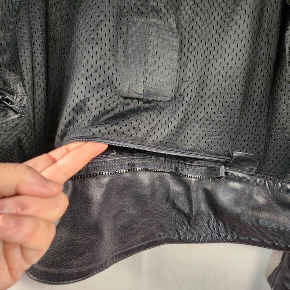 Vanson Leathers Motorcycle Jacket Men 44 Black Moto Guzzi Patch USA Made - Picture 12 of 16